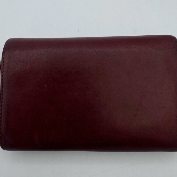 Vintage COACH Red Leather Wallet – 5 Card Slots & Zipper Coin Purse - Picture 7 of 8